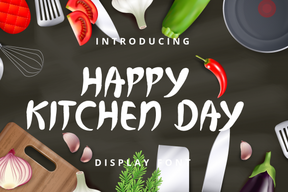 Happy Kitchen Day: A Cheerful Display Font for Brands
