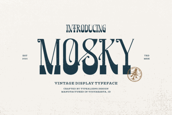 Mosky: A Vintage Display Font for Refined Editorial Work