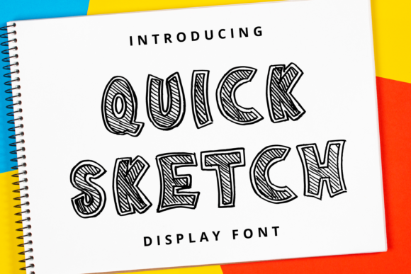 Quick Sketch Font: Outlined Display Typeface for Playful Ads