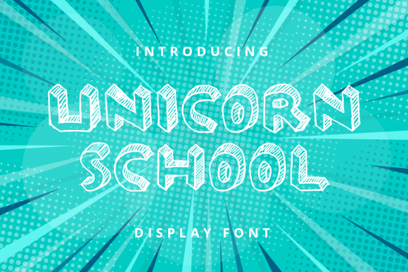Unicorn School: A Bold Outlined Display Font for Makers